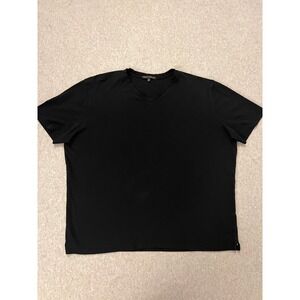 Robert Barakett Shirt Mens XXL Short Sleeve V-Neck Pima Cotton Plain Tee Black‎
